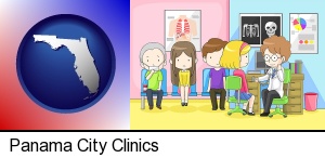 Panama City, Florida - a clinic, showing a doctor and four patients
